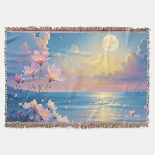 Fantasy Niedlich Sea Pink Blume Decke (Vorderseite)