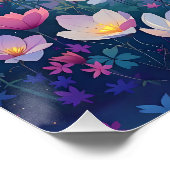 Fantasy Niedlich Sea Pink Blume Poster (Ecke)