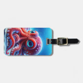 Fantasy Niedlich Sea Red Octopus Gepäckanhänger (Vorderseite horizontal)