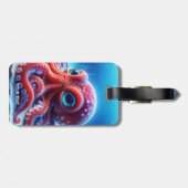 Fantasy Niedlich Sea Red Octopus Gepäckanhänger (Rückseite horizontal)