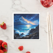 Fantasy Niedlich Sea Rocks Sunset Serviette (Beispiel)