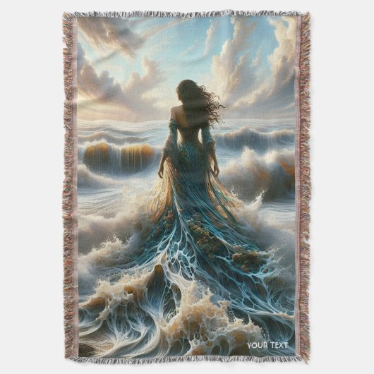 Fantasy Niedlich Sea Wave Girl Decke (Vorderseite Vertikal)