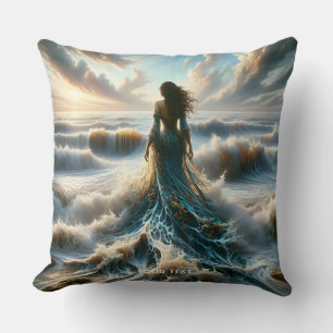 Fantasy Niedlich Sea Wave Girl Kissen