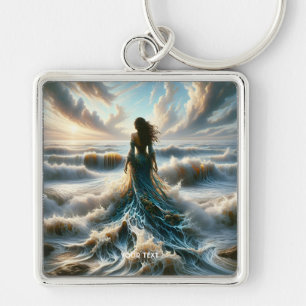 Fantasy Niedlich Sea Wave Girl Schlüsselanhänger