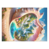 Fantasy Niedlich Seashell Hidden Landschaft Tischdecke (Vorderseite (Horizontal))