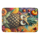 Fantasy Niedlich Serene Ananas Owl Badematte (Vorderseite)