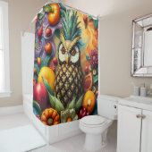 Fantasy Niedlich Serene Ananas Owl Duschvorhang (Beispiel)