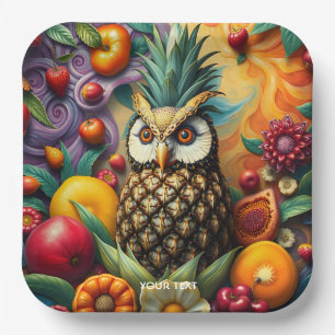 Fantasy Niedlich Serene Ananas Owl Pappteller