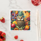 Fantasy Niedlich Serene Ananas Owl Serviette (Beispiel)