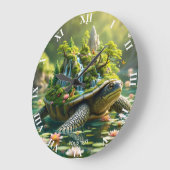 Fantasy Niedlich Serene Turtle Muschel Große Wanduhr (Winkel)