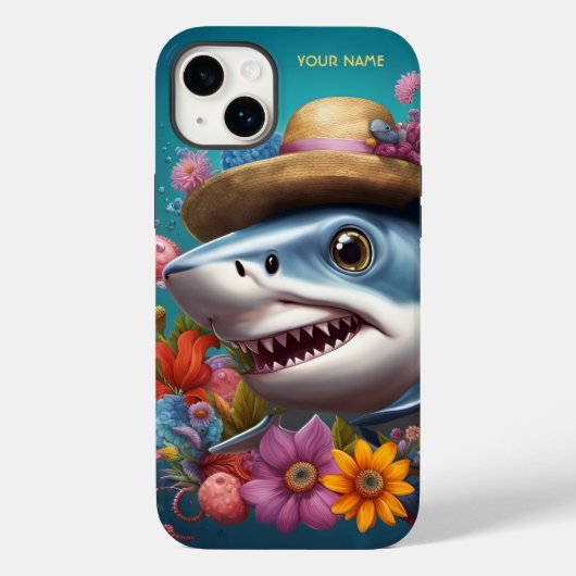 Fantasy Niedlich Shark Hat Blume Case-Mate iPhone Hülle (Rückseite)