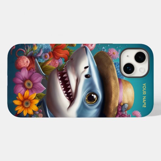 Fantasy Niedlich Shark Hat Blume Case-Mate iPhone Hülle (Rückseite (Horizontal))