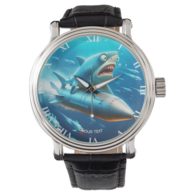 Fantasy Niedlich Shark Torpedo Sea Armbanduhr (Vorderseite)