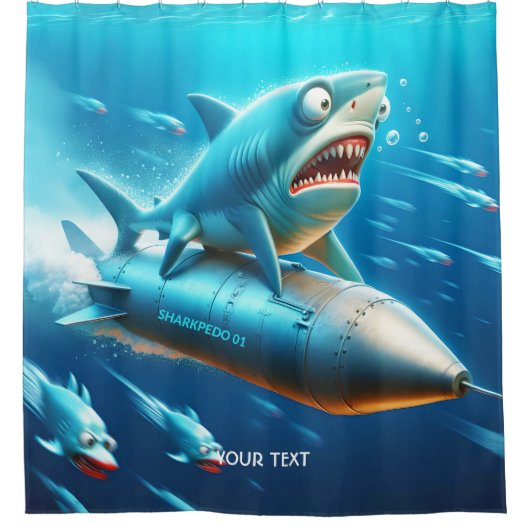 Fantasy Niedlich Shark Torpedo Sea Duschvorhang (Vorderseite)