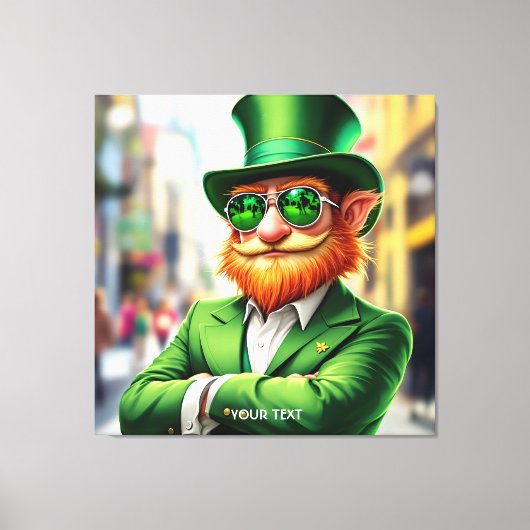 Fantasy Niedlich Sharp Dressed Leprechaun Leinwanddruck (Vorderseite)