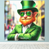 Fantasy Niedlich Sharp Dressed Leprechaun Leinwanddruck (Insitu (Holzboden))