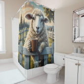 Fantasy Niedlich Sheep Coffee Abend Duschvorhang (Beispiel)