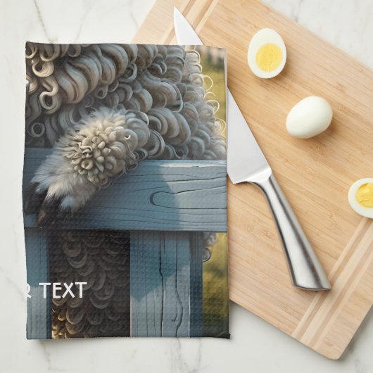 Fantasy Niedlich Sheep Coffee Abend Geschirrtuch (Viertel Falte)