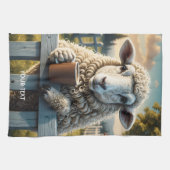 Fantasy Niedlich Sheep Coffee Abend Geschirrtuch (Horizontal)