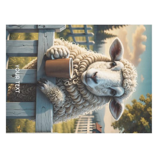 Fantasy Niedlich Sheep Coffee Abend Tischdecke (Vorderseite (Horizontal))