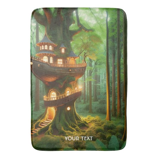 Fantasy Niedlich Ship Tree Forest Badematte (Vorderseite Vertikal)