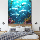 Fantasy Niedlich Skeletts Fischschule Leinwanddruck (Insitu (Schlafzimmer))