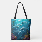Fantasy Niedlich Skeletts Fischschule Tasche (Rückseite)