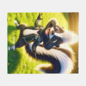 Fantasy Niedlich Skunk Punk Style Fleecedecke (Vorderseite (Horizontal))