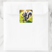 Fantasy Niedlich Skunk Punk Style Quadratischer Aufkleber (Tasche)