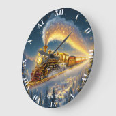 Fantasy Niedlich Sky Train Village Große Wanduhr (Winkel)