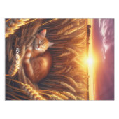 Fantasy Niedlich Sleeping Cat Wheat Tischdecke (Vorderseite (Horizontal))