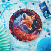Fantasy Niedlich Sleeping Fox Butterfliegen Pappteller (Party)