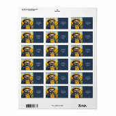 Fantasy Niedlich Sloth Van Gogh Adressaufkleber (Vorne)