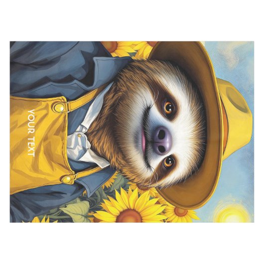 Fantasy Niedlich Sloth Van Gogh Tischdecke (Vorderseite (Horizontal))