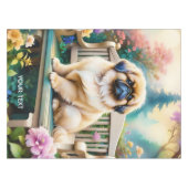 Fantasy Niedlich Small Hunde Blume Tischdecke (Vorderseite (Horizontal))