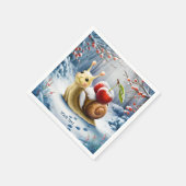 Fantasy Niedlich Snail Cherry Winter Serviette (Ecke)