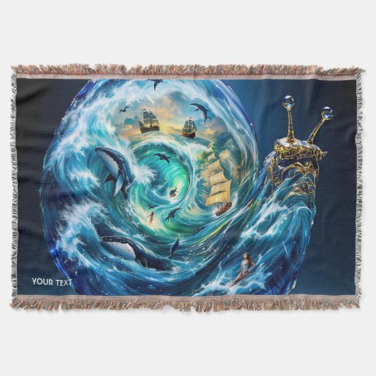 Fantasy Niedlich Snail Ocean Storm Decke (Vorderseite)