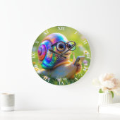 Fantasy Niedlich Snail Phone Blume Große Wanduhr (Zuhause)