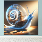 Fantasy Niedlich Snail Steampunk City Leinwanddruck (Insitu (Holzboden))