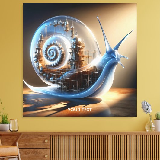 Fantasy Niedlich Snail Steampunk City Leinwanddruck (Insitu (Wohnzimmer))