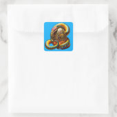 Fantasy Niedlich Snake Egg Vibranly Quadratischer Aufkleber (Tasche)