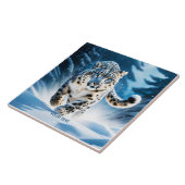 Fantasy Niedlich Snow Leopard Running Fliese (Seite)