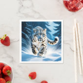 Fantasy Niedlich Snow Leopard Running Serviette (Beispiel)