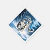 Fantasy Niedlich Snow Leopard Running Serviette (Ecke)