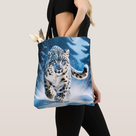 Fantasy Niedlich Snow Leopard Running Tasche (Von Nahem)