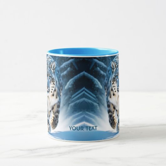 Fantasy Niedlich Snow Leopard Running Tasse (Zentrum)