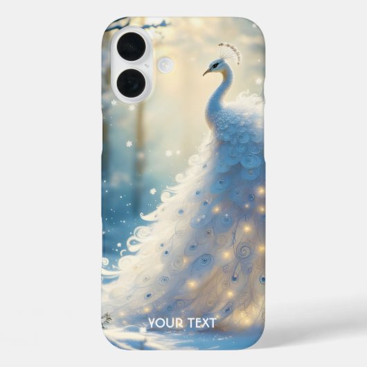 Fantasy Niedlich Snow White Peacock Case-Mate iPhone Hülle (Rückseite)