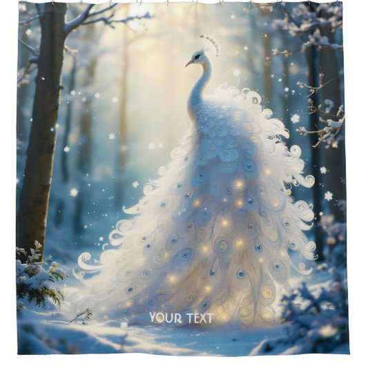 Fantasy Niedlich Snow White Peacock Duschvorhang (Vorderseite)