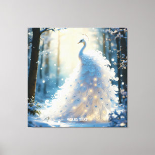 Fantasy Niedlich Snow White Peacock Leinwanddruck
