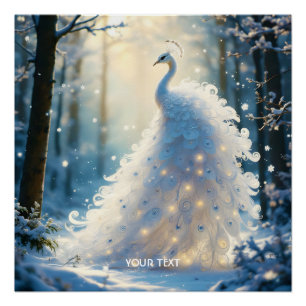 Fantasy Niedlich Snow White Peacock Poster